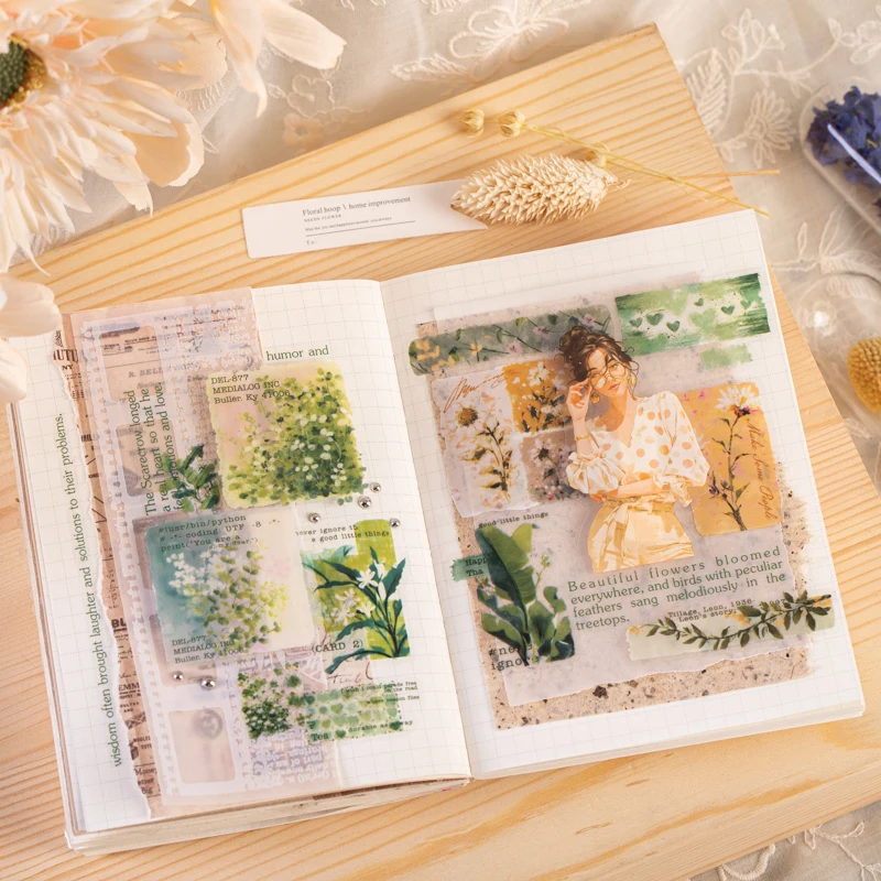 

Журнал GO 5x200 см, эстетика, цветочная кластерная лента, наклейки для коллажа, мусорный журнал, украшение для скрапбукинга, малярная лента, наклейки