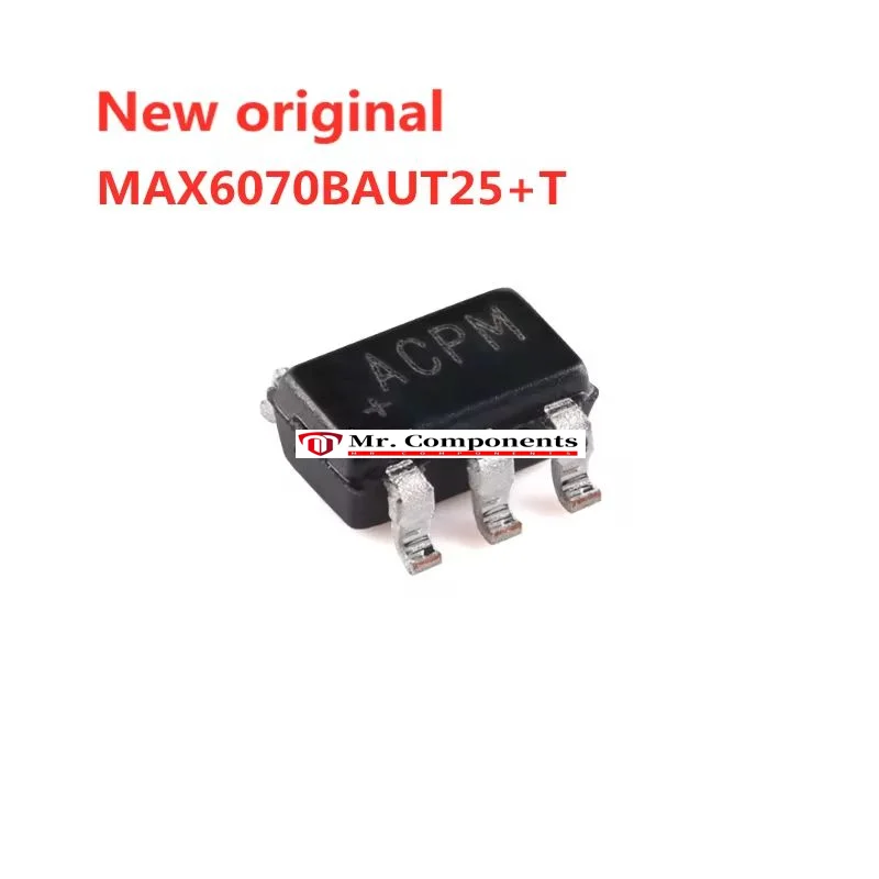 5PCS MAX6070BAUT25+T MAX6070BAUT25 ACPM SOT23-6 Low noise high precision voltage reference chip New original In stock