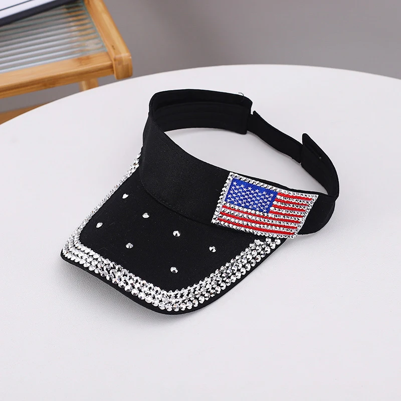 American Flag Rivet Baseball Cap Couples Flash Pattern Curved Brim Hat Unisex Personalized Sunshade Caps Wholesale For Men Women