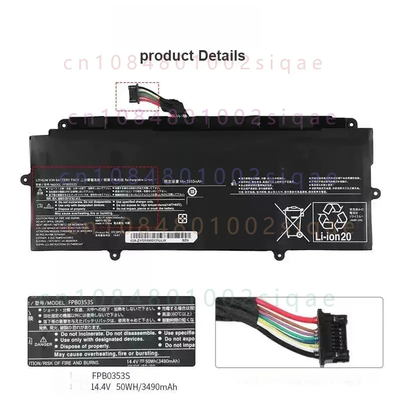FPB0353S FPCBP579 14.4V 50Wh Laptop Battery for Fujitsu U7411 U9311 Notebook CP785912-01 CP803415-01 4INP5/60/80