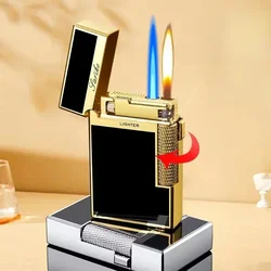 2024 Creative Plasma Arc Lighter Luxury Double Flame Butane Lighter Jet Flame Windproof Cigarette Ignitor Smoking Accessories