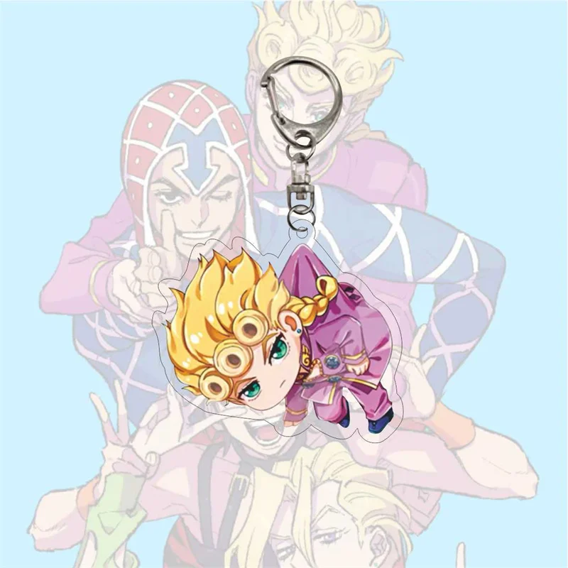 Anime JoJos Bizarre Adventure Keychain Figure Cosplay Pendant Metal Key Chain Car Keyring Bag Jewelry Gift For Fans Accessories