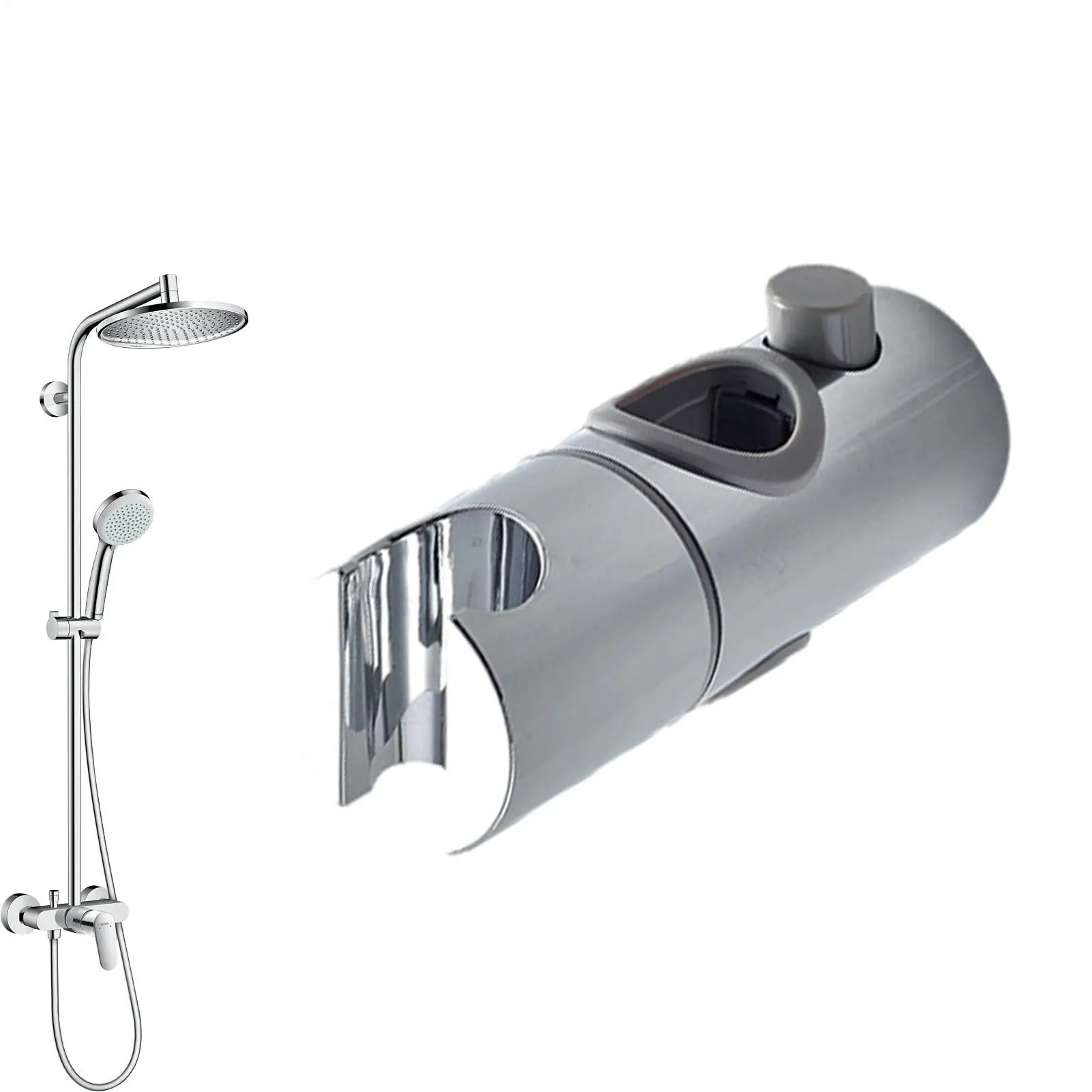 Soporte de cabezal de riel/soporte de cabezal de ducha ajustable/soporte deslizante de cabezal de riel de ducha soporte de Base abrazadera deslizante para barra deslizante