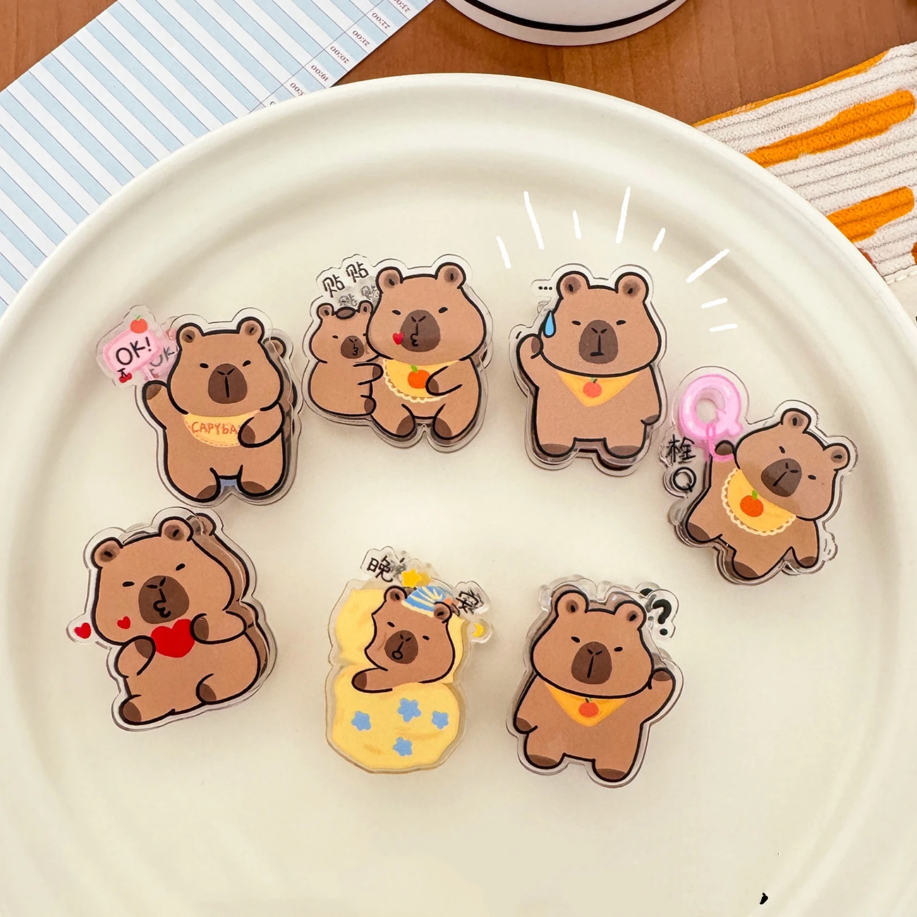 

Photo Clip Creative Cute Paper Clip Lovely Decorative Capybara Acrylic Clip Kawaii Binding Sealing Clamp Bookmark