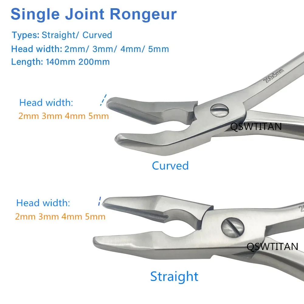 140mm/200mm Orthopedic single Joint Rongeur Straight curved Bone Rongeurs Stainless Steel Orthopedic Instrument