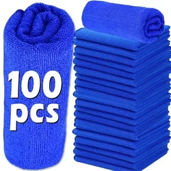 Panos de limpeza de microfibra sem fiapos, toalhas reutilizáveis, super absorvente para janela do carro, 1 pc, 100pcs