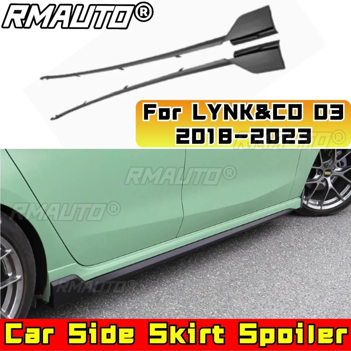 For LYNK&CO 03 2018-2023 Car Side Skirt Lip Spoiler Extension Splitter Diffuser Guard Body Kit Side Skirt Splitter Modification