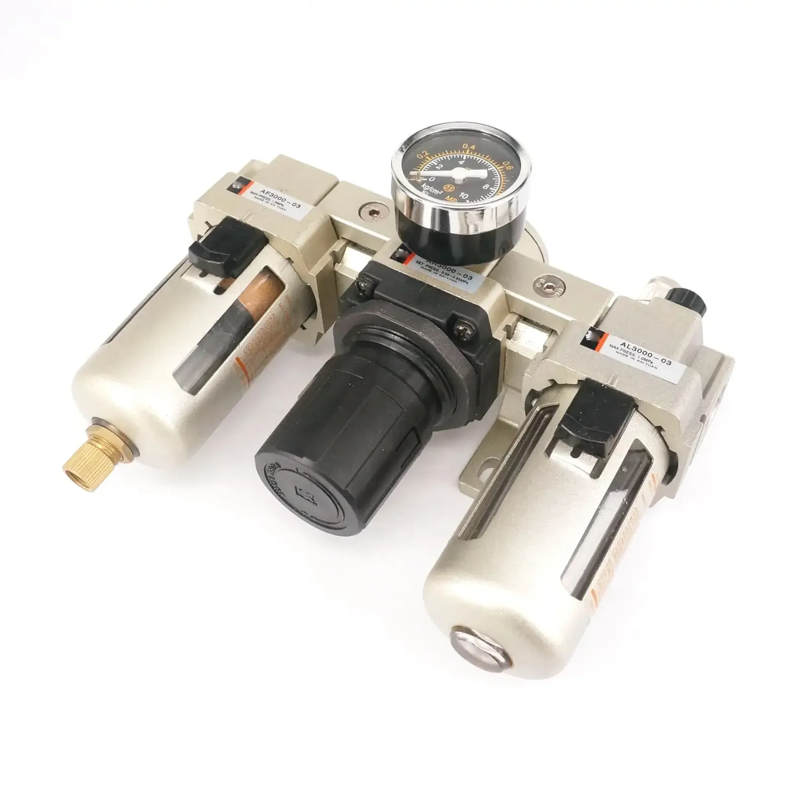 

AC3000-03 Manual Drain 3/8" BSPP Air Source Treatment Unit Pneumatic Lubricator+Filter+Regulator