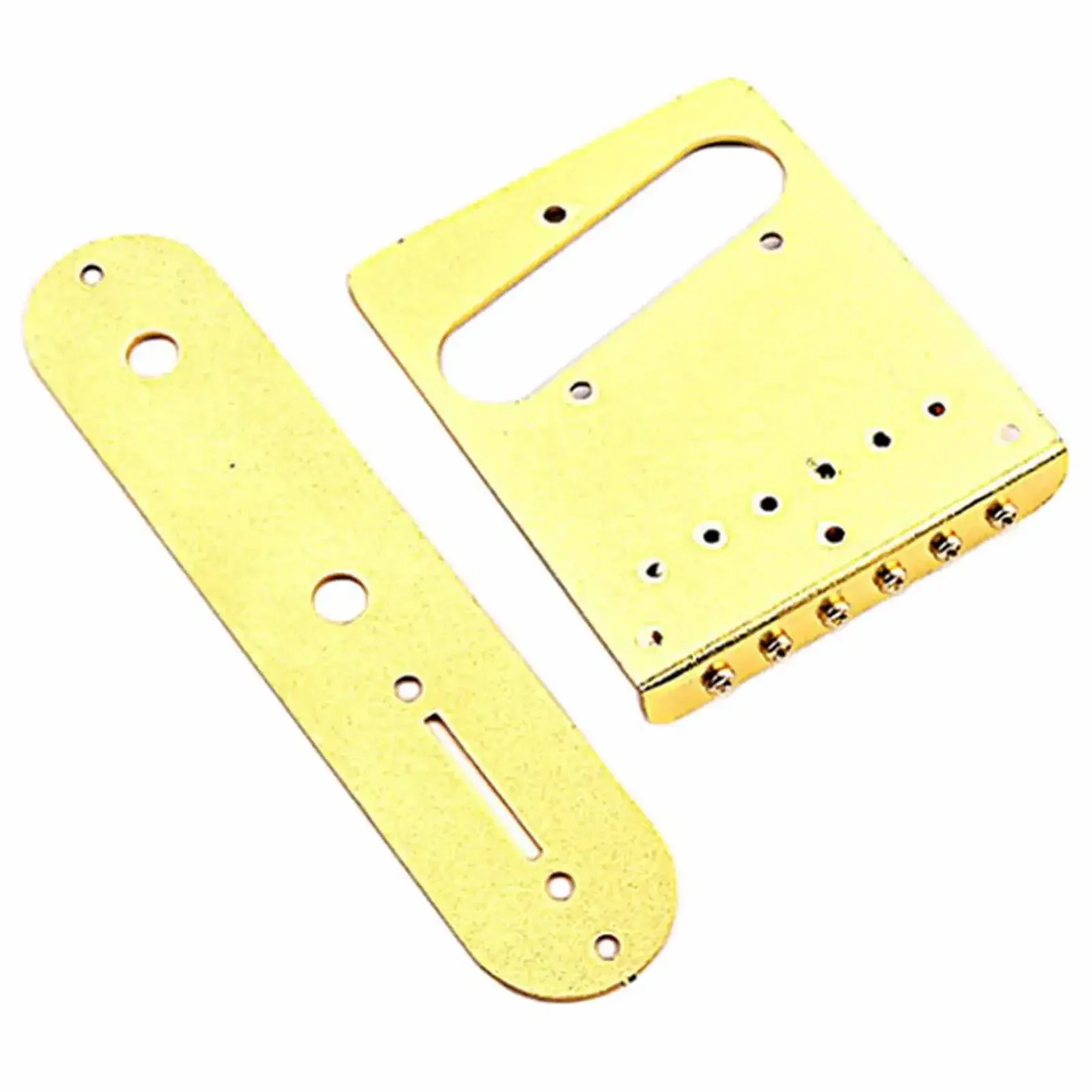 

Pro Telecaster Bridge & Control Plate Set - Adjustable 6-Saddle Metal Bridge W/ Decorative Pattern for Guitar Upgrade