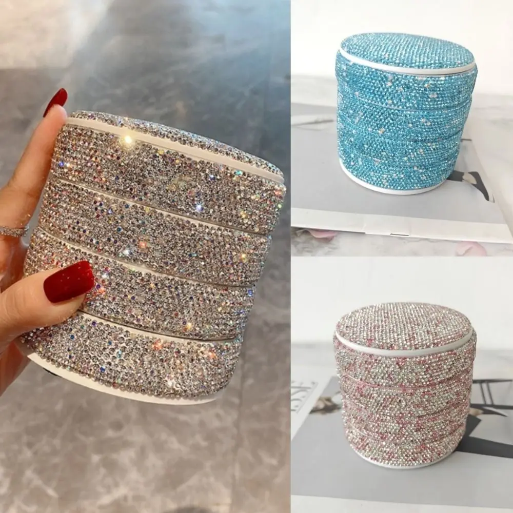 

4-слойная вращающаяся коробка для хранения ювелирных изделий, держатель для сережек, ожерелье со стразами, настольный органайзер, дисплей с крышкой, кольцо, браслет для хранения