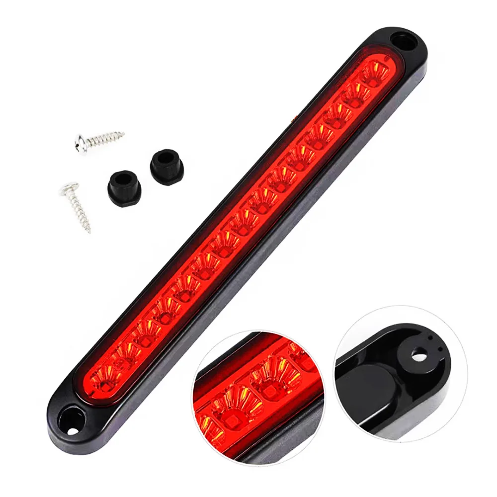 2 قطعة 15-LED ارتفاع جبل وقف الضوء ، 12 فولت/24 فولت العالمي الفرامل الخلفية الذيل الجانب مصباح للسيارات والشاحنات المقطورات