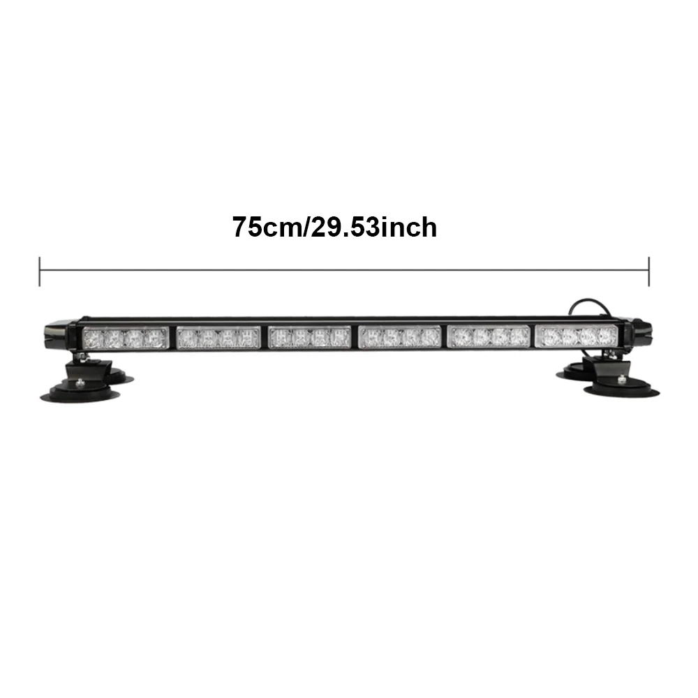 1*54 LED Geel/Wit Strobe Knipperlichtbalk Hoge Intensiteit Noodwaarschuwingslampje 26 Knipperende Modi Universeel