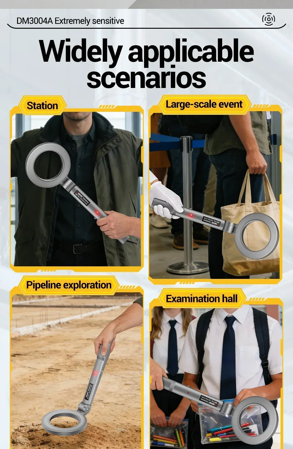 ANENG DM3005B/DM3004A Handgehaltener Metalldetektor mit Dualmodus-Alarm für Sicherheitskontrollen, Schatzsuche, Outdoor-Inspektion, Universell Einsetzbar – Detail 18