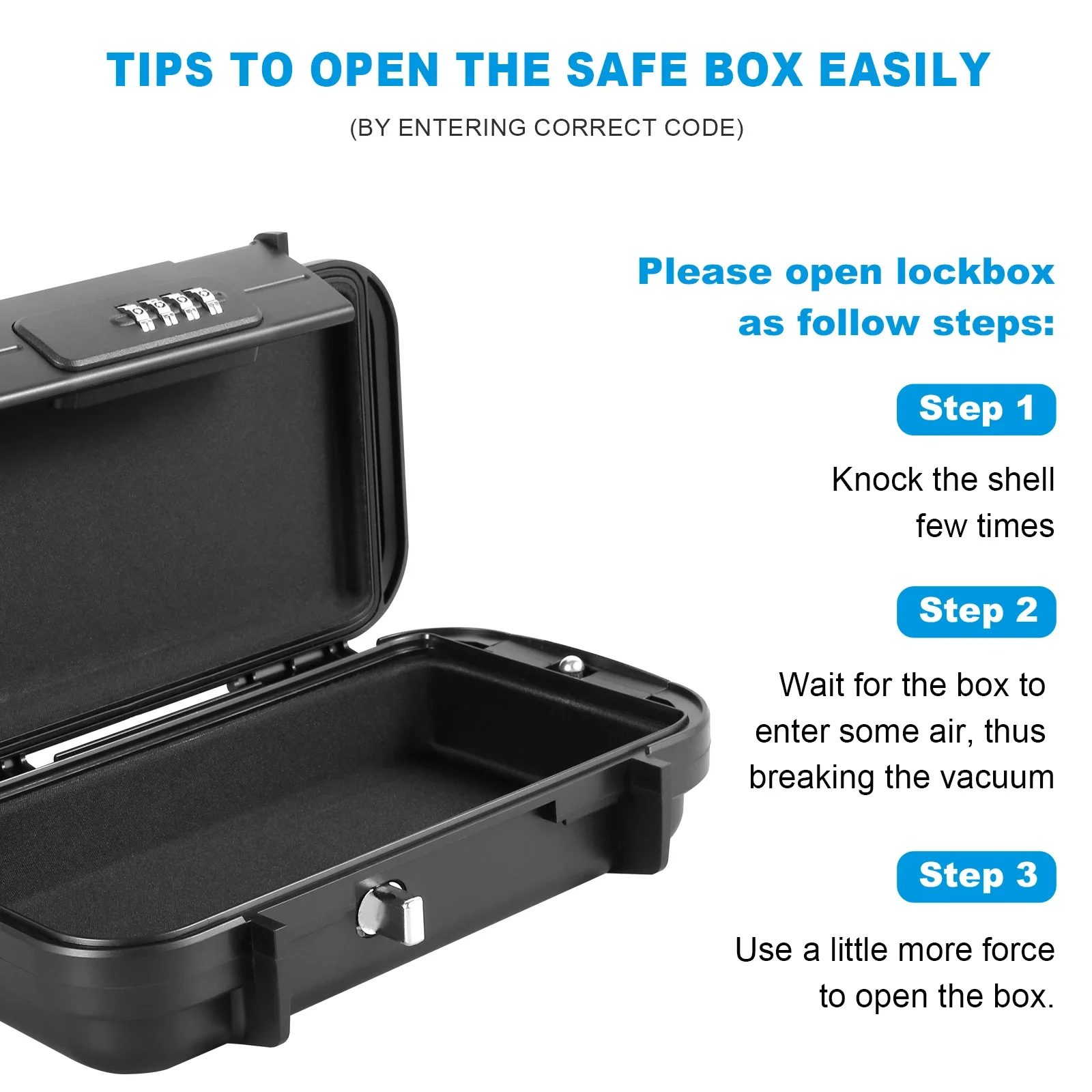 Portable Safe Box 4 Digit Combination Security Case LockBox with Removable Wire Rope Large Capacity Waterproof Security Lockbox