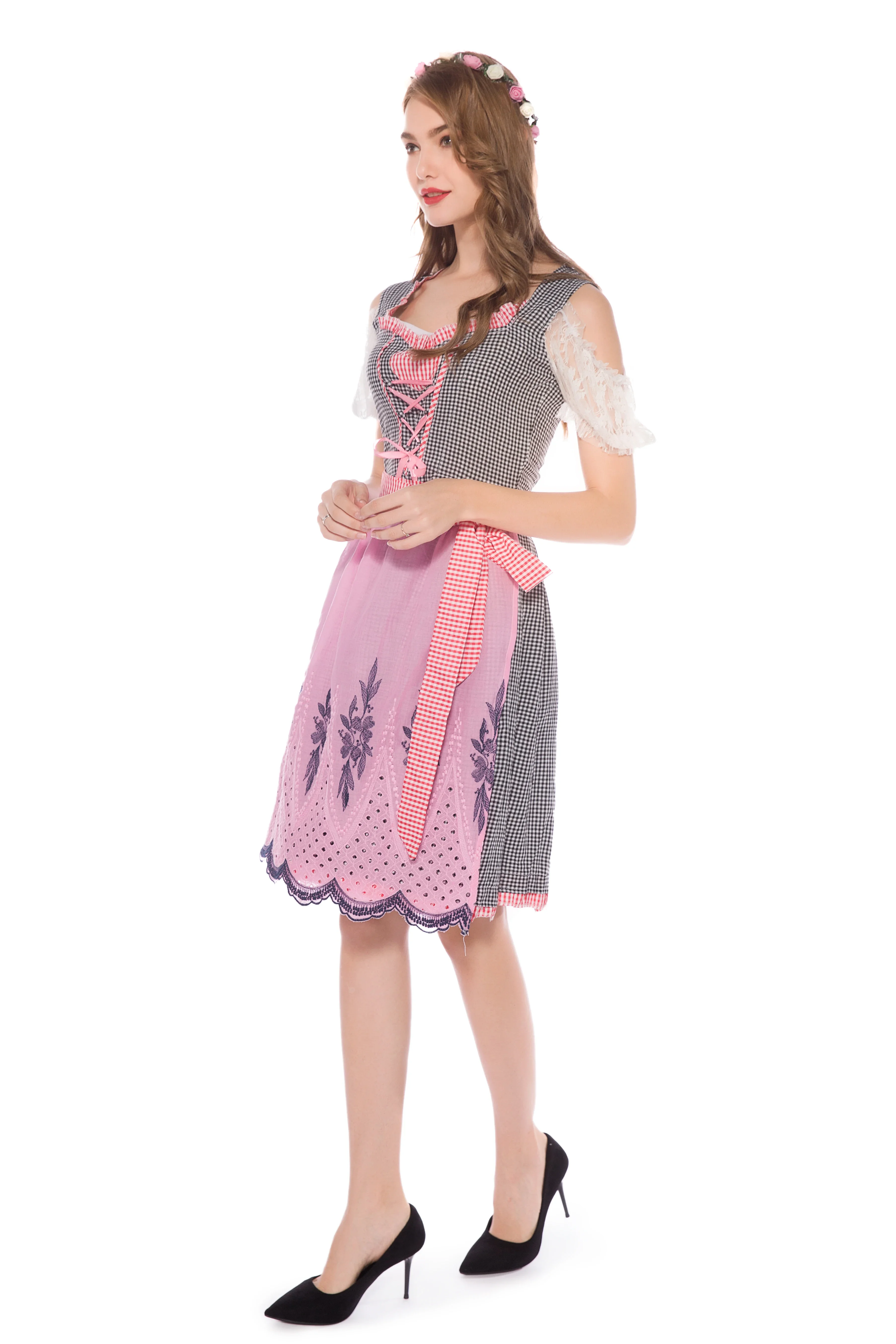 Women Oktoberfest Costume German Bavarian Beer Dirndl Tavern Dress Cosplay Costume Party Dress