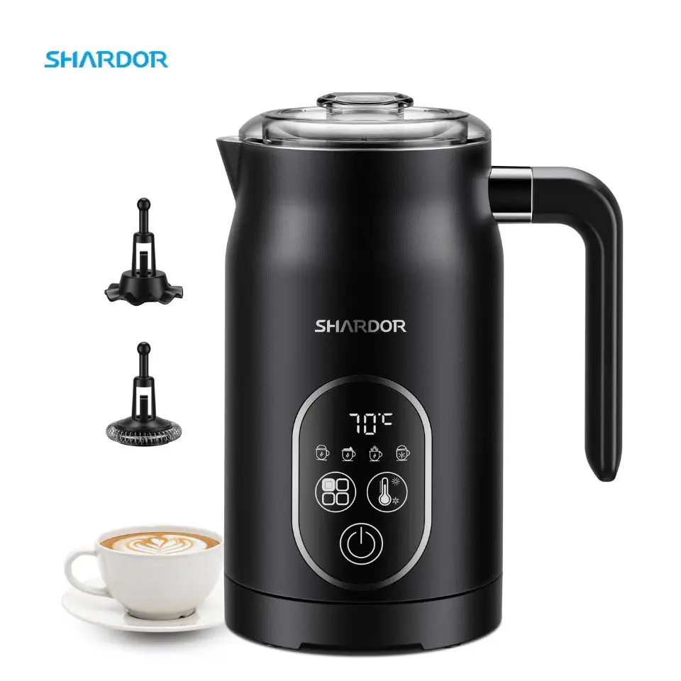 

SHARDOR Latte Hot Chocolate Coffee 4 in 1 Electric Milk Steamer Handheld Equipment Espresso Foam Warmer Stand Milk Frother