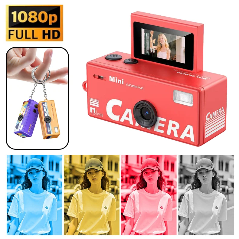 Thumb Keychain Camera 0.96inch Mini Action Camera Retro Stud