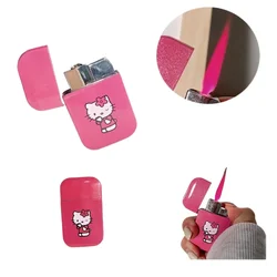 Hello Kitty Anime Cartoon Figure Kawaii Creative Windproof Pink Flame Lighter KTV Bar Personality Cigarette Lighter Holiday Gift