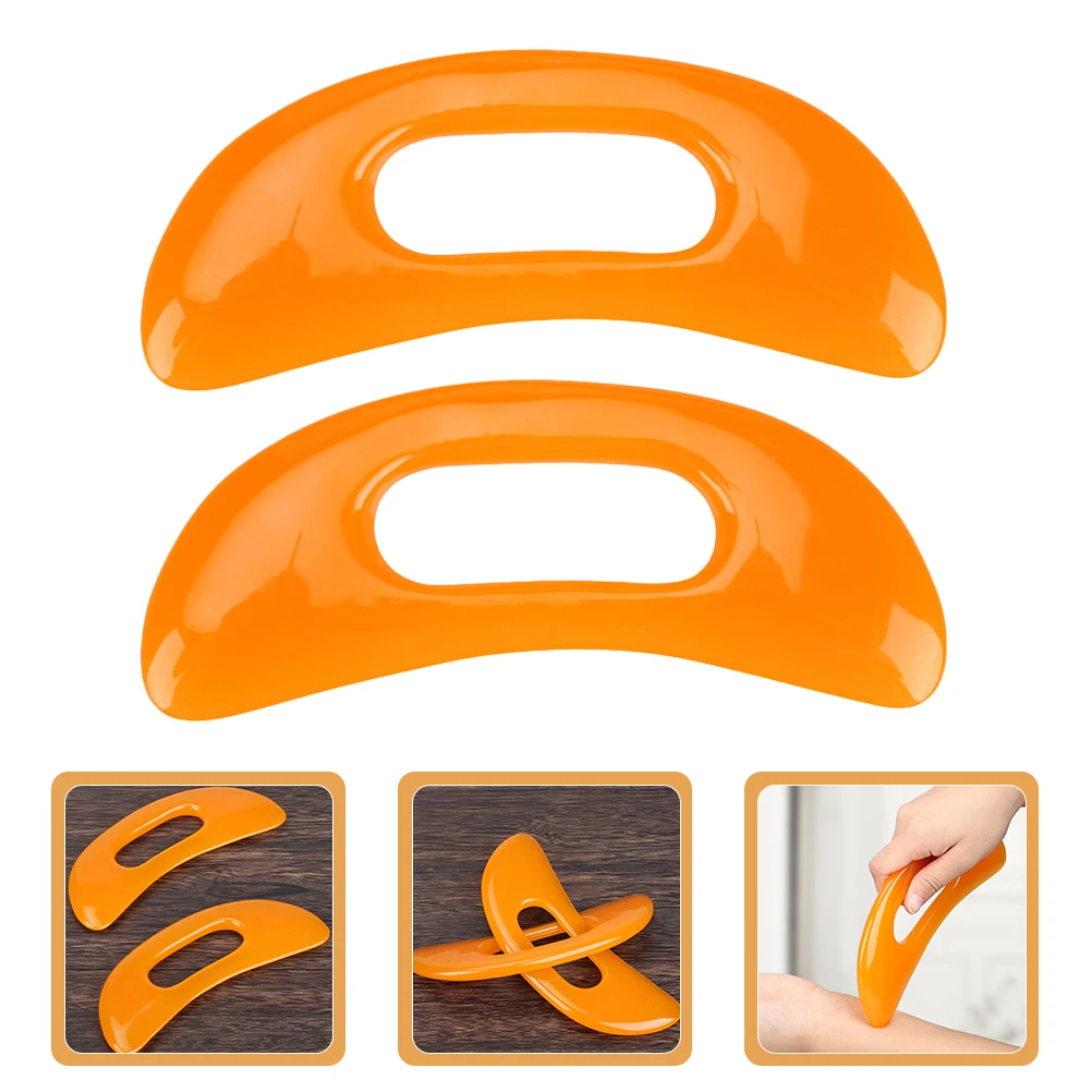 

2pcs Resin Massage Scraper Moon Shaped Portable Compact Reusable Guasha Tool For Face Body Neck Muscle Scraping Board Home