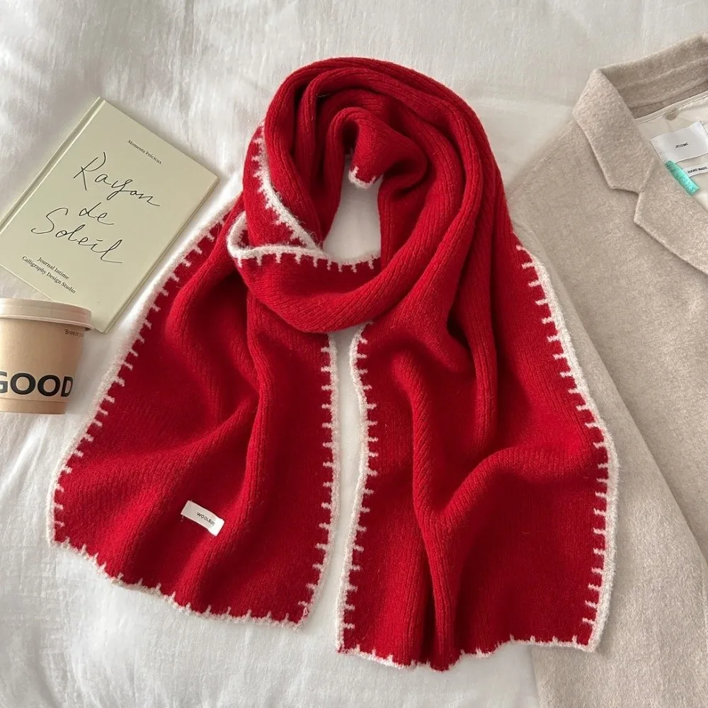 

New Knitted Neck Warmer Windproof Warm Neckerchief Versatile Solid Color Neck Wraps Skiing