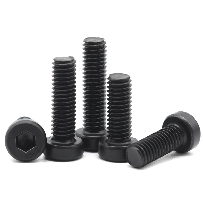 DIN7984 Grade 12.9 Black Steel Hex Hexagon Socket Thin Head Cap Screws Ultra-Thin Low Profile Head Allen Cap Screws Bolt M3~M16