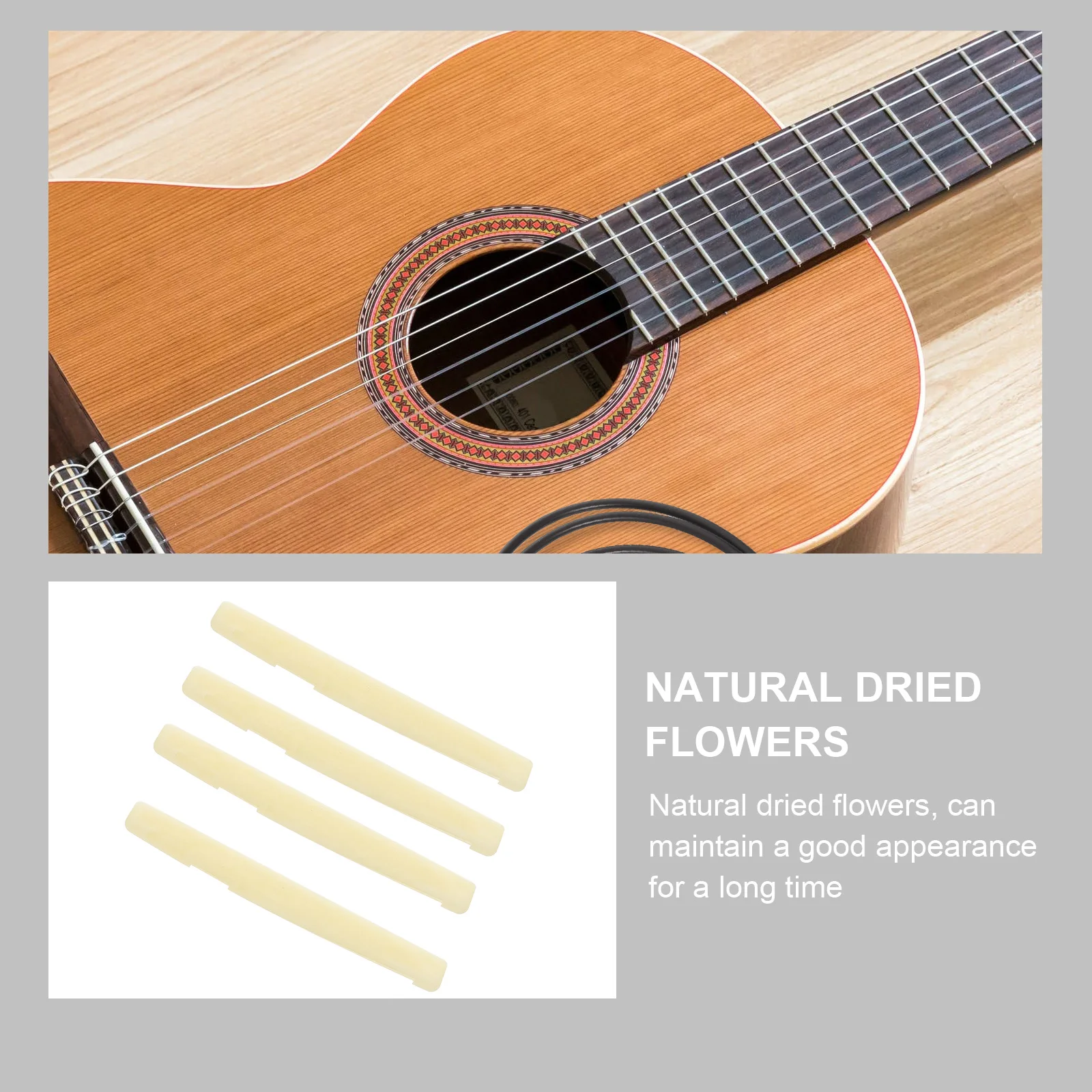 

4 Pcs Guitar Bridge Saddle Beef Bone Nuts 43mm Acoustic Replacement Parts Folk Guitar Accessories String Instrument Components
