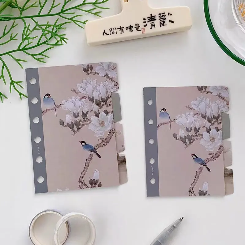 8Sheets/Lot A7 M5 Index Page Classification Refill Loose Leaf Notebook Handbook Separator Office Planner Accessories