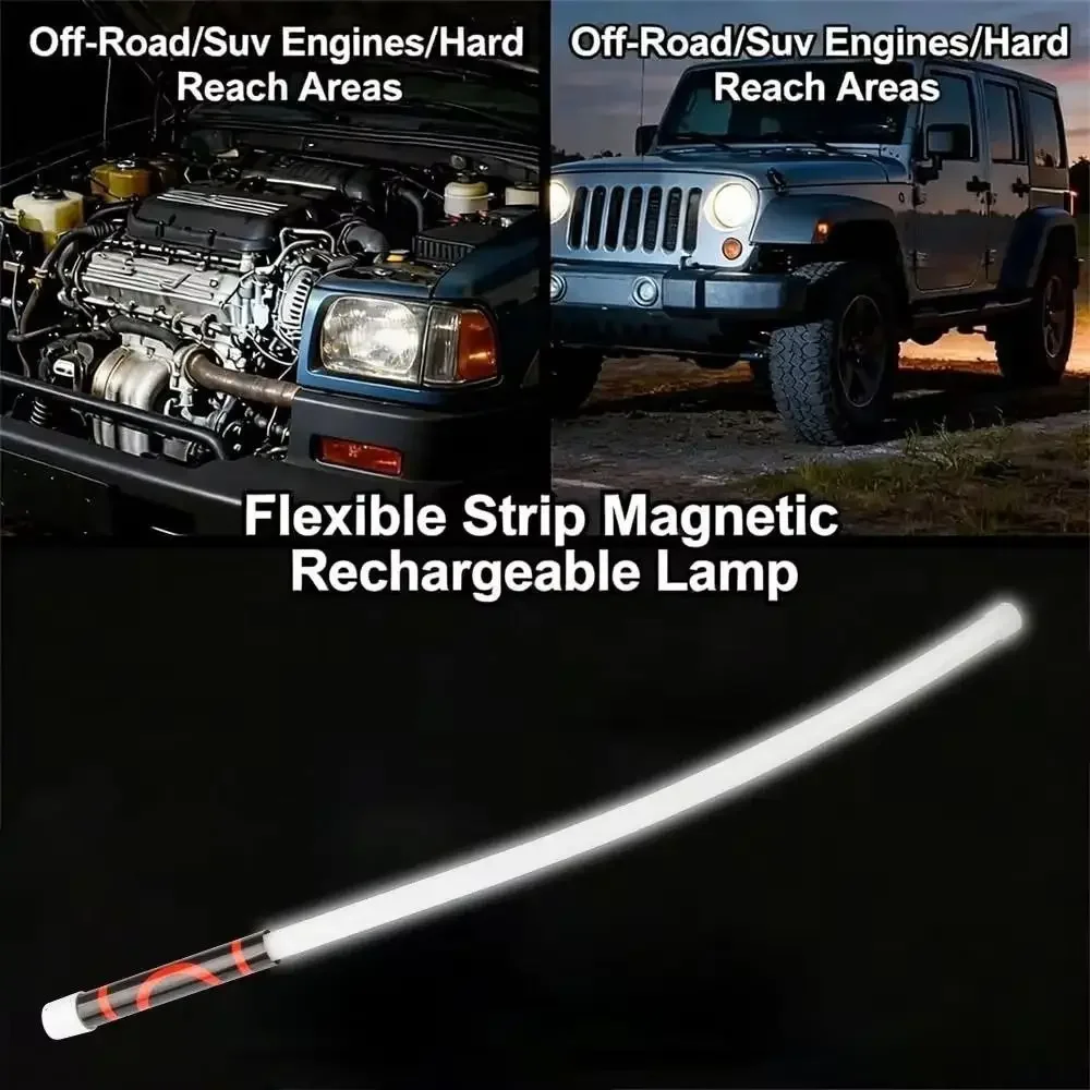 27Inch LED Flashlight Stick High Lumens Rechargeable Bendable LED Light 3 Brightness Modes Waterproof Flexible Flashlight Stick