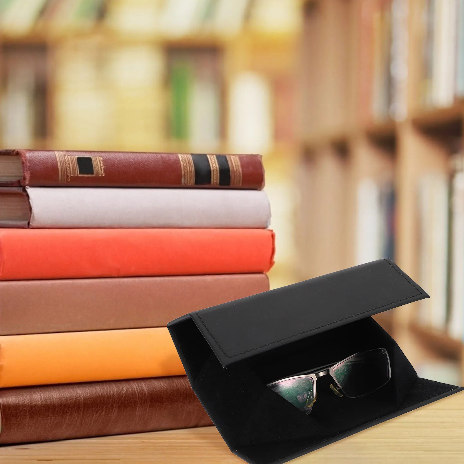 

1pc Simple Glasses Storage Box Foldable Sturdy Eyeglass Case For Sunglasses Reading Myopia Glasses Dustproof Portable
