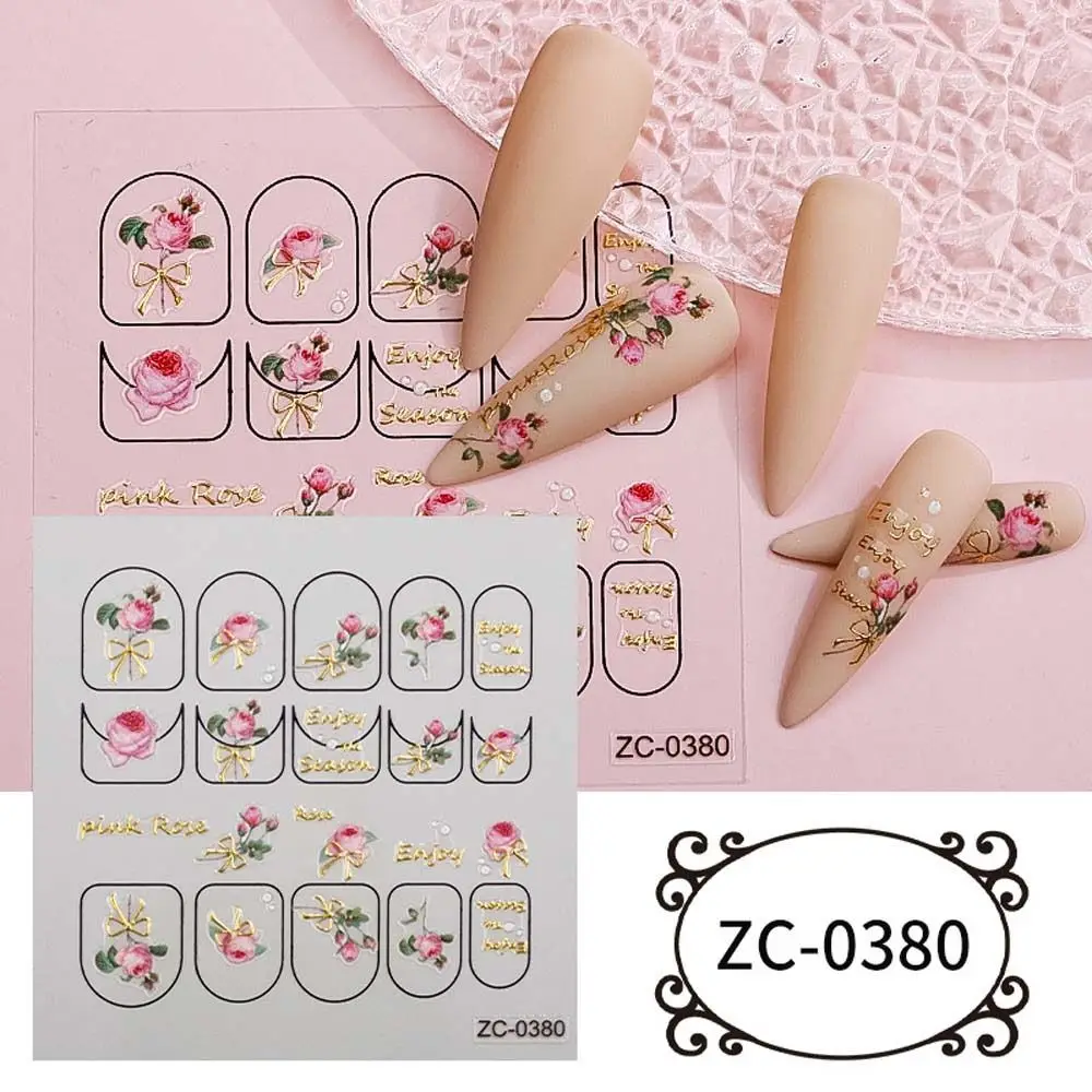 

Butterfly Nail Stickers Flowers Nail Decals Nails Decorations Bronzing Cartoon Cherry Manicure Sliders Accessories