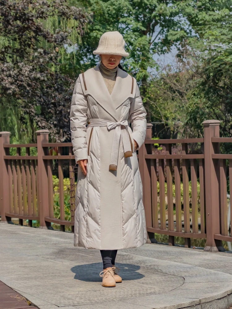 

Зимнее новое двустороннее шерстяное пальто-куртка из полиэфирного волокна, женское, приталенное, средней длины, с воротником-стойкой, на двух пуговицах, цвет темно-синий