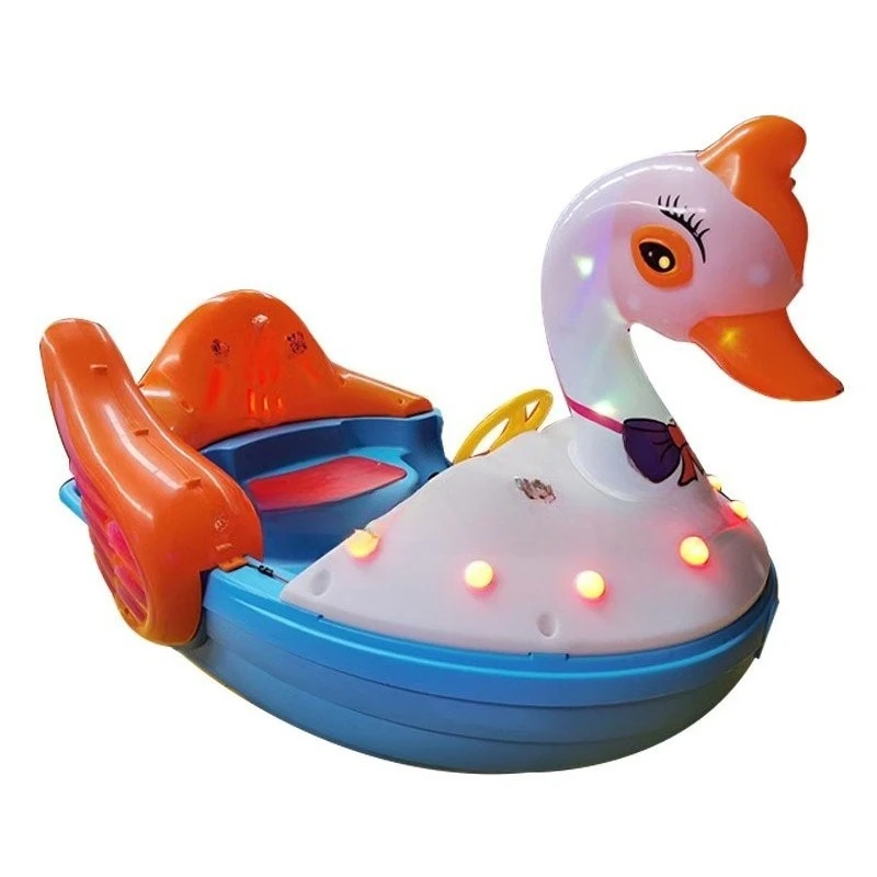 Children's Electric Luminous Swan Boat Square Stall Water Parent-child Bumper Boat Inflatable Pool