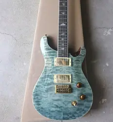 NEW!Electric Guitar Light blue large floral veneer, hot. Made in China, mahogany body, free shipping,in stock