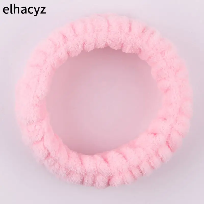 Schickes festes Korallen vlies weiches elastisches Spa Gesichts haarband Mädchen waschen Gesicht Kopf tragen Make-up Stirnband Frauen Haarschmuck – Detail 7