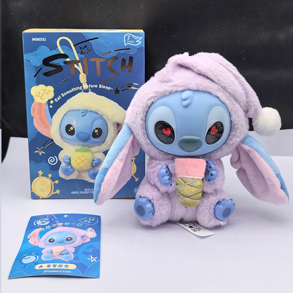 2026 new*Stitch Eat Something Before Sleep Series Blind Box Plush Vinyl Toys Cute Doll Mystery Box Bag Pendant Decor Gift view 6