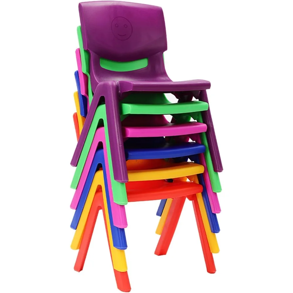 

6PCS Plastic Stackable School Chairs, Colorful Stacking Preschool Students Chairs, Portable Seating Plastic Classroom Chair for