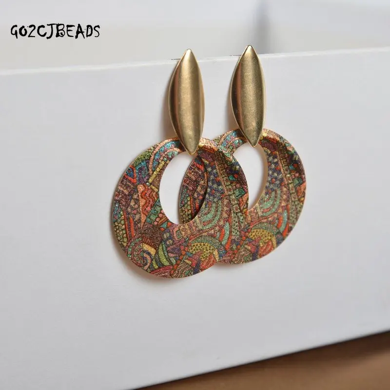 Pendientes de estilo étnico para mujer, aretes bohemios ahuecados, pendientes de borla de Metal, joyería para mujer y niña, moda Punk