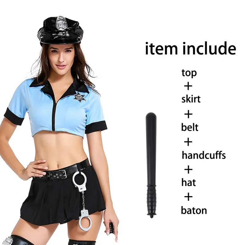 

Female Cosplay Erotic Lingerie Police Uniform Nightclub Performances Sexy Seduction Cop Costumes For Role-playing Games Cop Suit