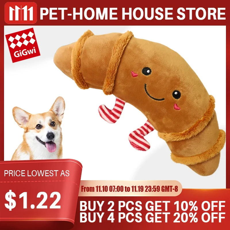 

Durable Low Price Pet Dog Plush Toy Croissant Shape with Squeaky for Dogs Chihuahua Yorkshire Bichon Puppy Chew Cleaning Toys