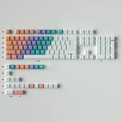 PBT GMK Rainbow Gradient Keycaps 129/23 Keys Dye Sub Keycap For Mechanical Keyboard With 2U 1.75U Shift GK61 GK64 980