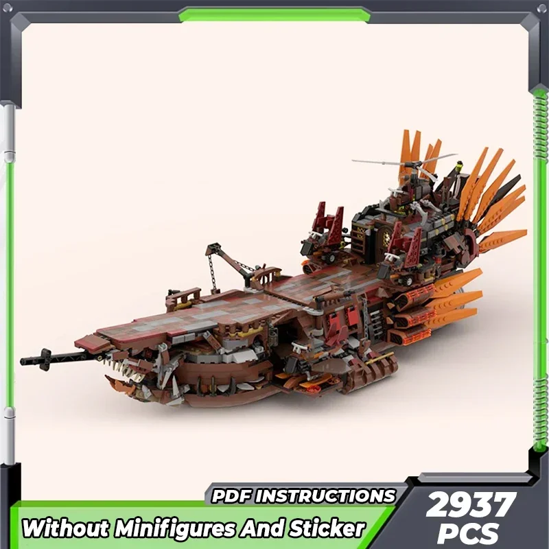 Moc Building Bricks Military Ship Model The Punk Shark Boat Technology Modular Blocks Gifts Toys For Children DIY Sets Assembly