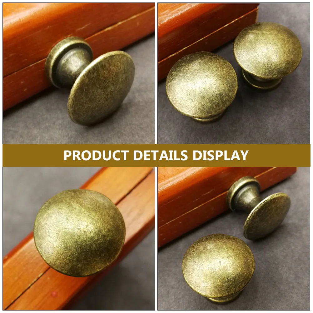 

6pcs Zinc Alloy Cabinet Knobs Vintage Round Drawer Pull Handles for Cabinets Wardrobes Bookcases Durable Safe Easy Install