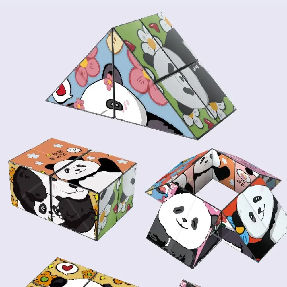 3D Panda Magic Cube Spielzeug pädagogische Fingers pitze Anti-Angst veränderbare Puzzle Intelligenz Falten unendliche Dekompression Spielzeug