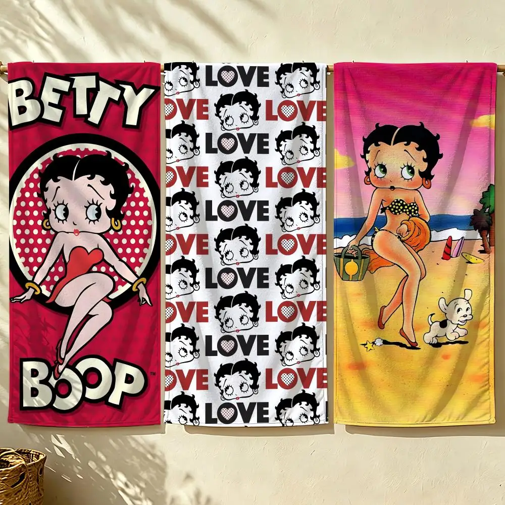 Character B-Betty B-Boop Towel Beach Towel, Quick Drying Absorbent Bath Towel for Swim, Gym, Camping, Outdoor Hot