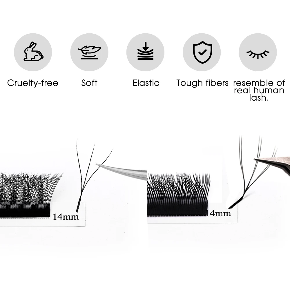 FADVAN W Shape Eyelash Extensions 3D 4D 5D 6D 7D 8D Premade Fans Eyelashes Natural Soft Light Individual Lashes Makeup Tools