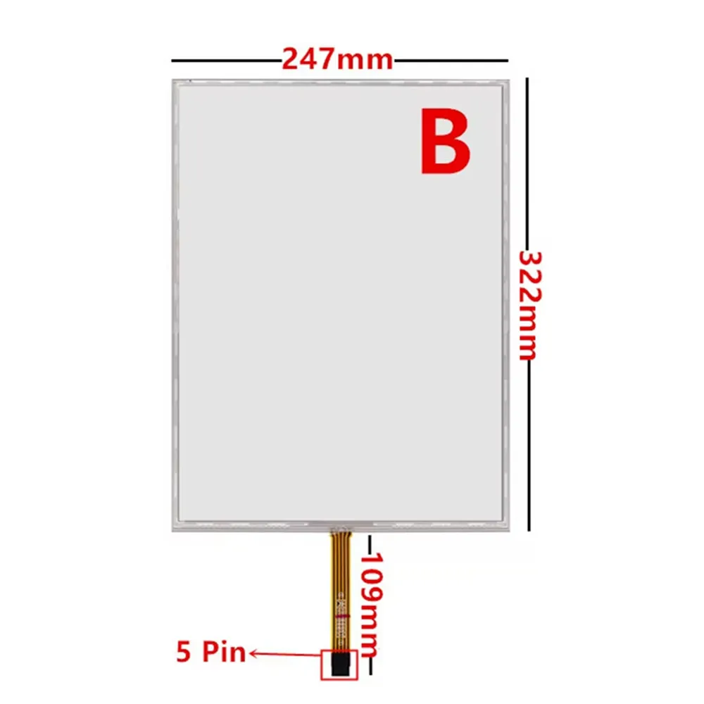 의료 산업 제어 장비용 터치 스크린 패널 유리, 15.6 인치 저항 디지타이저