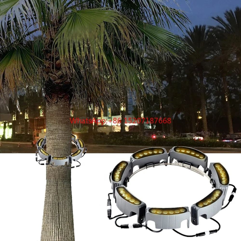 

Custom-Sized Led Tree Lighting Outdoor Landscape Garden LED Ring Hug Palm Tree Spot Light DIY Linked Bridge Column Hoop Lights