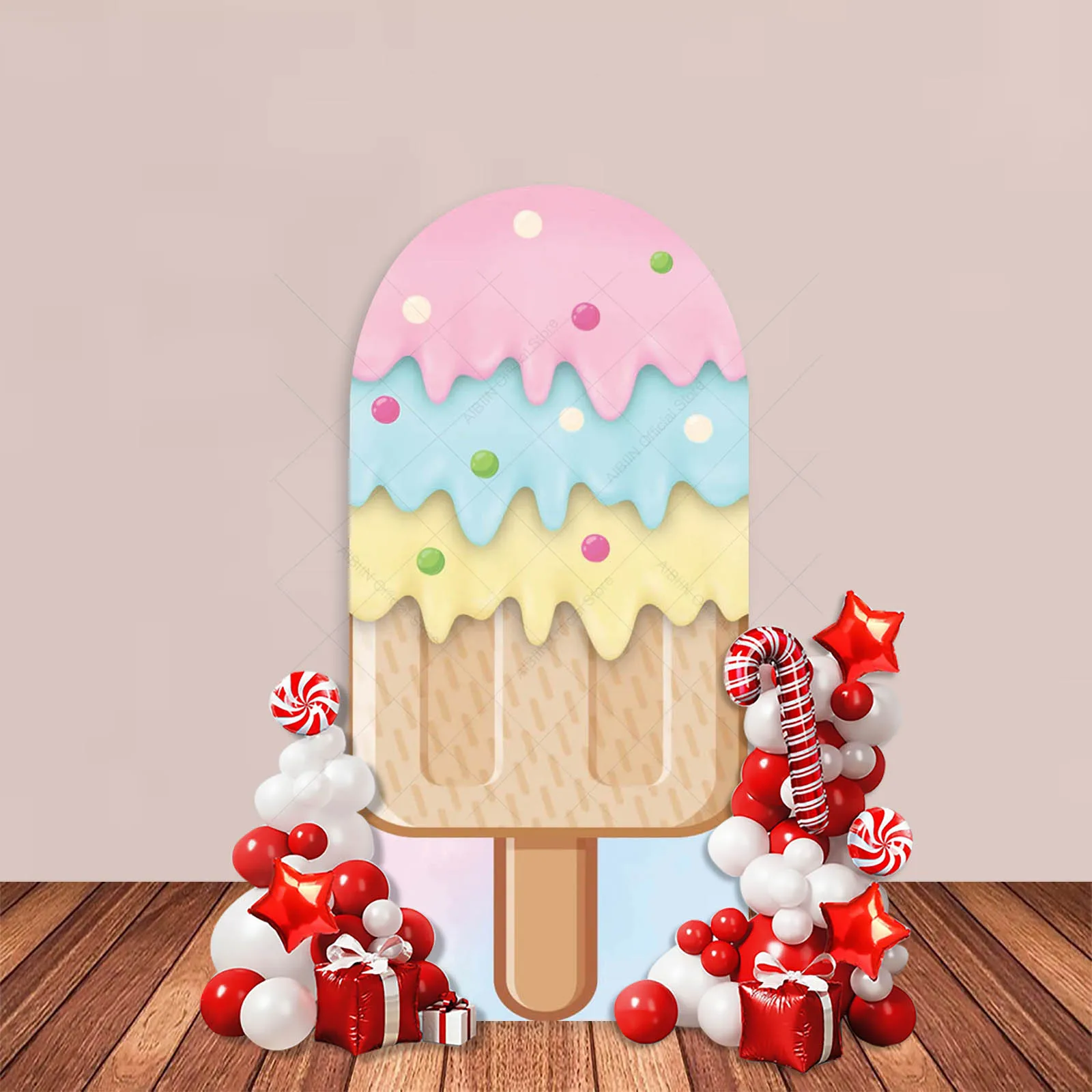 Candy Party Arch Backdrop Cover Lollipop Colorful Ice Cream Candy House Girl Baby Shower Birthday Party Decor Cake Background