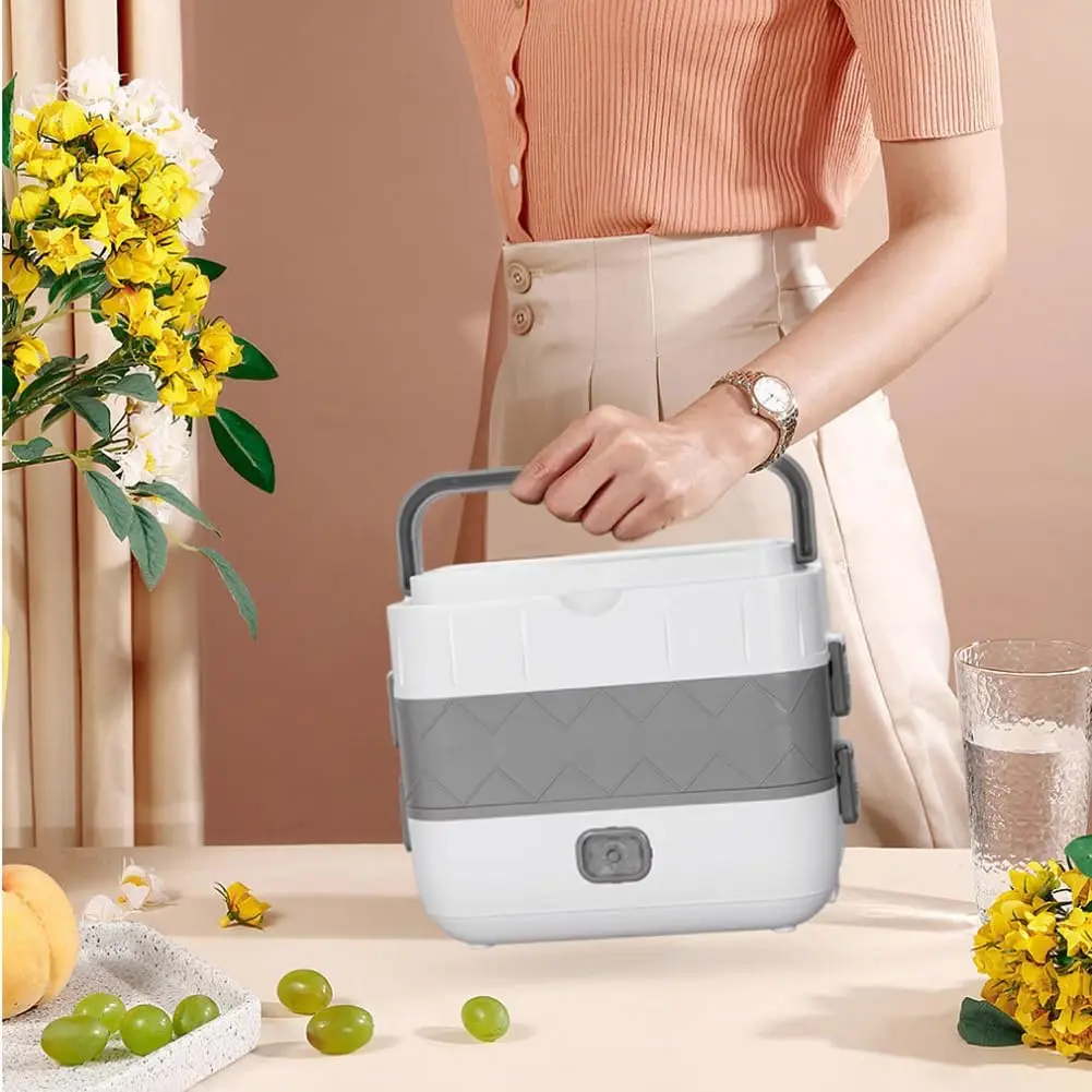 صندوق غداء ساخن كهربائي 200 وات محمول متعدد الوظائف صندوق بينتو حاوية طعام مع تصميم مقبض قابس أمريكي