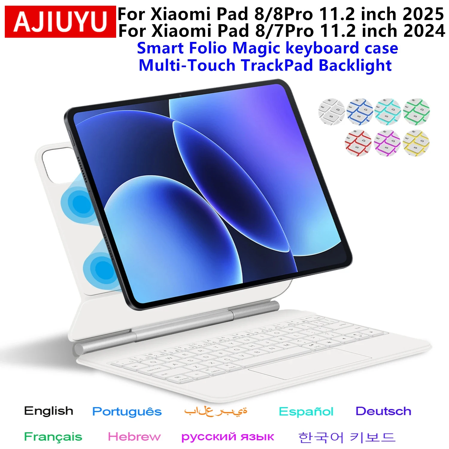 Magic Keyboard For Xiaomi Pad 8 7 Magnetic Case for MiPad 8 Mi Pad 8 7 Pro 11.2inch POCO Pad X1 Smart Multi-touch Keyboard Cover